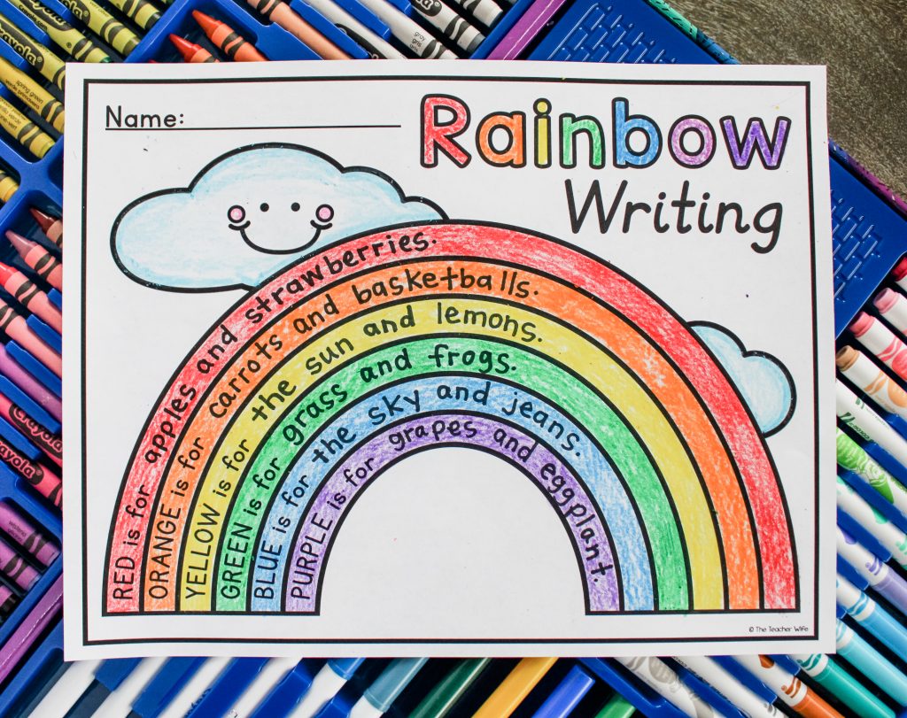 Rainbow Writing Activity for March