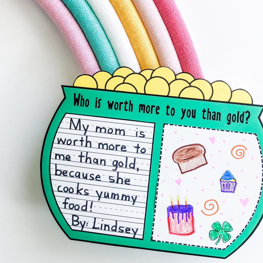 St. Patrick’s Day classroom writing activity craft
