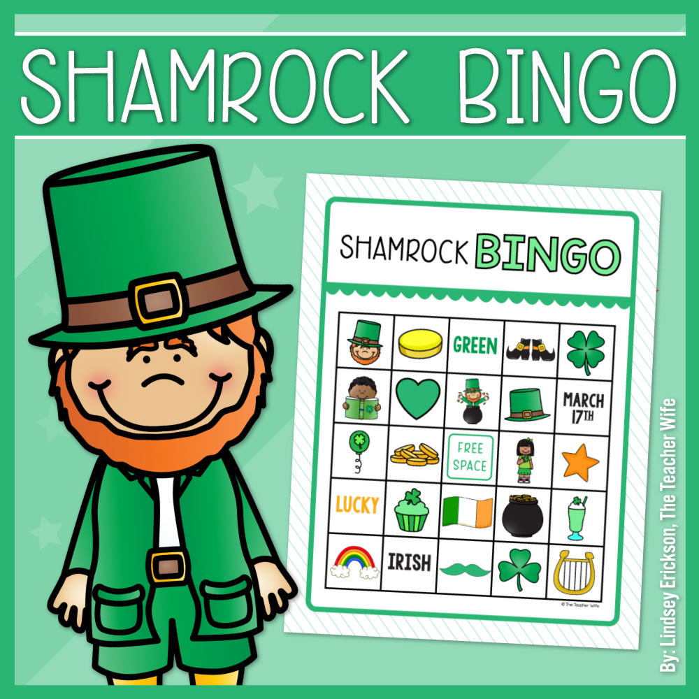 shamrock bingo game for kids St. Patrick’s Day printable