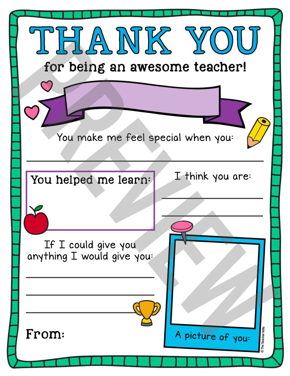 Teacher Appreciation Printable - The Teacher Wife