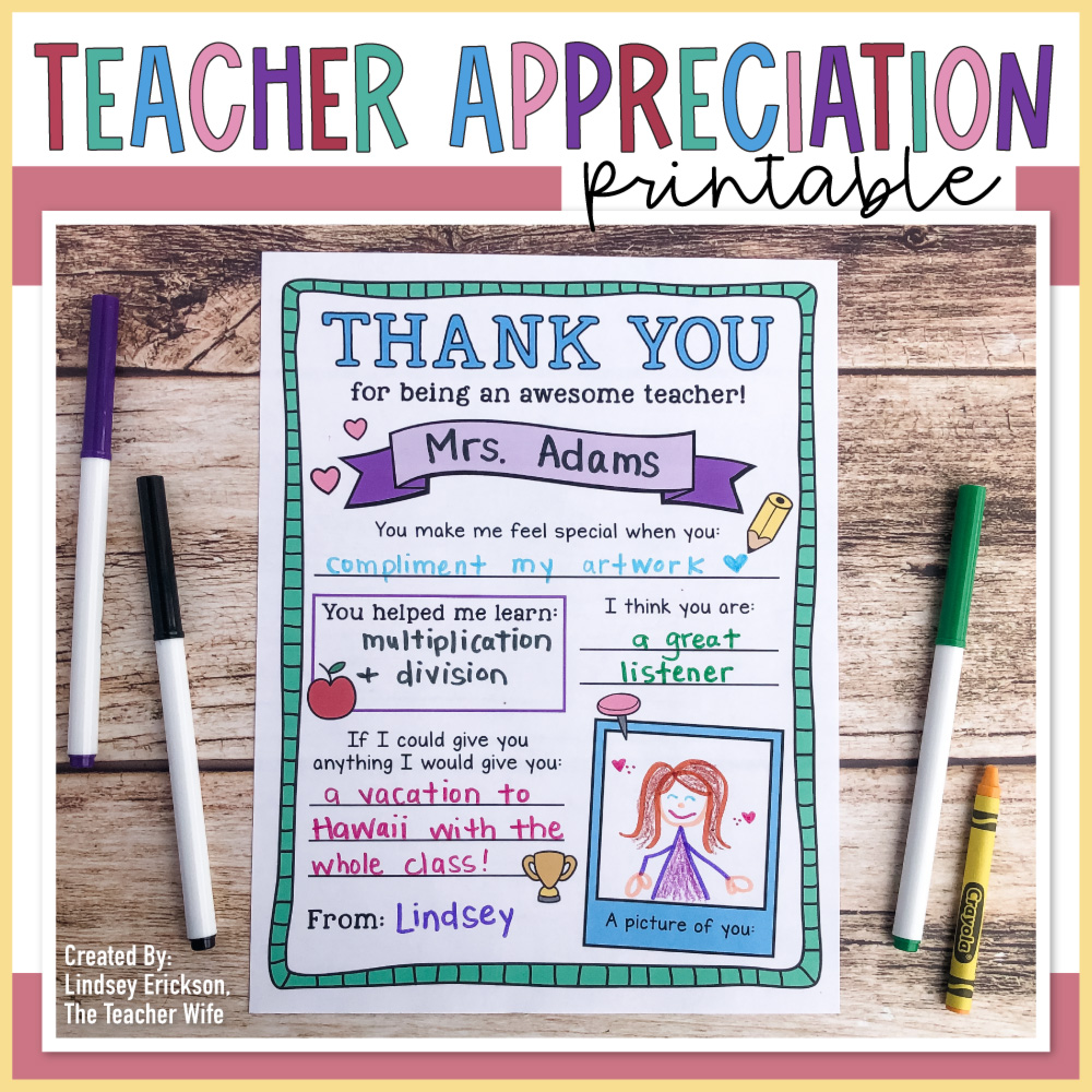 Teacher Appreciation/End of the Year Teacher Idea: A Book of Money