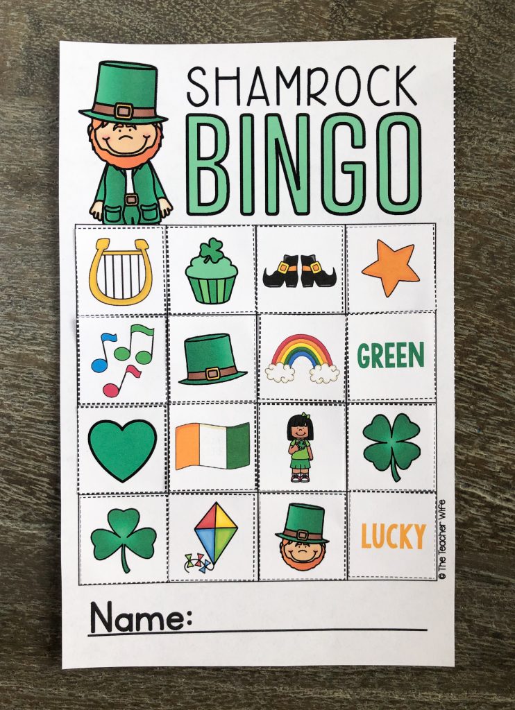 Shamrock Bingo game board